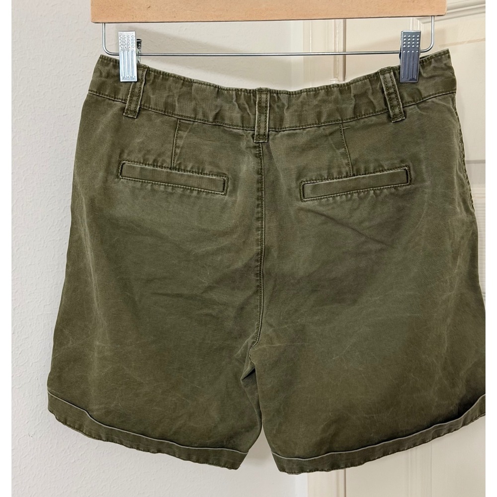 Gap Girlfriend Chino Shorts Womens sz 0 Army Green Utility summer weekend casual - Picture 2 of 6